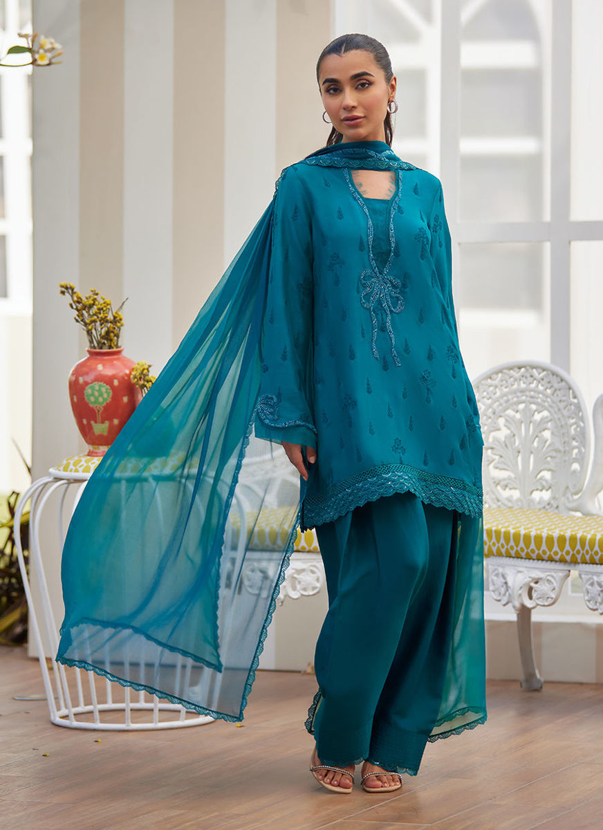 Maella Emerald Shirt And Dupatta