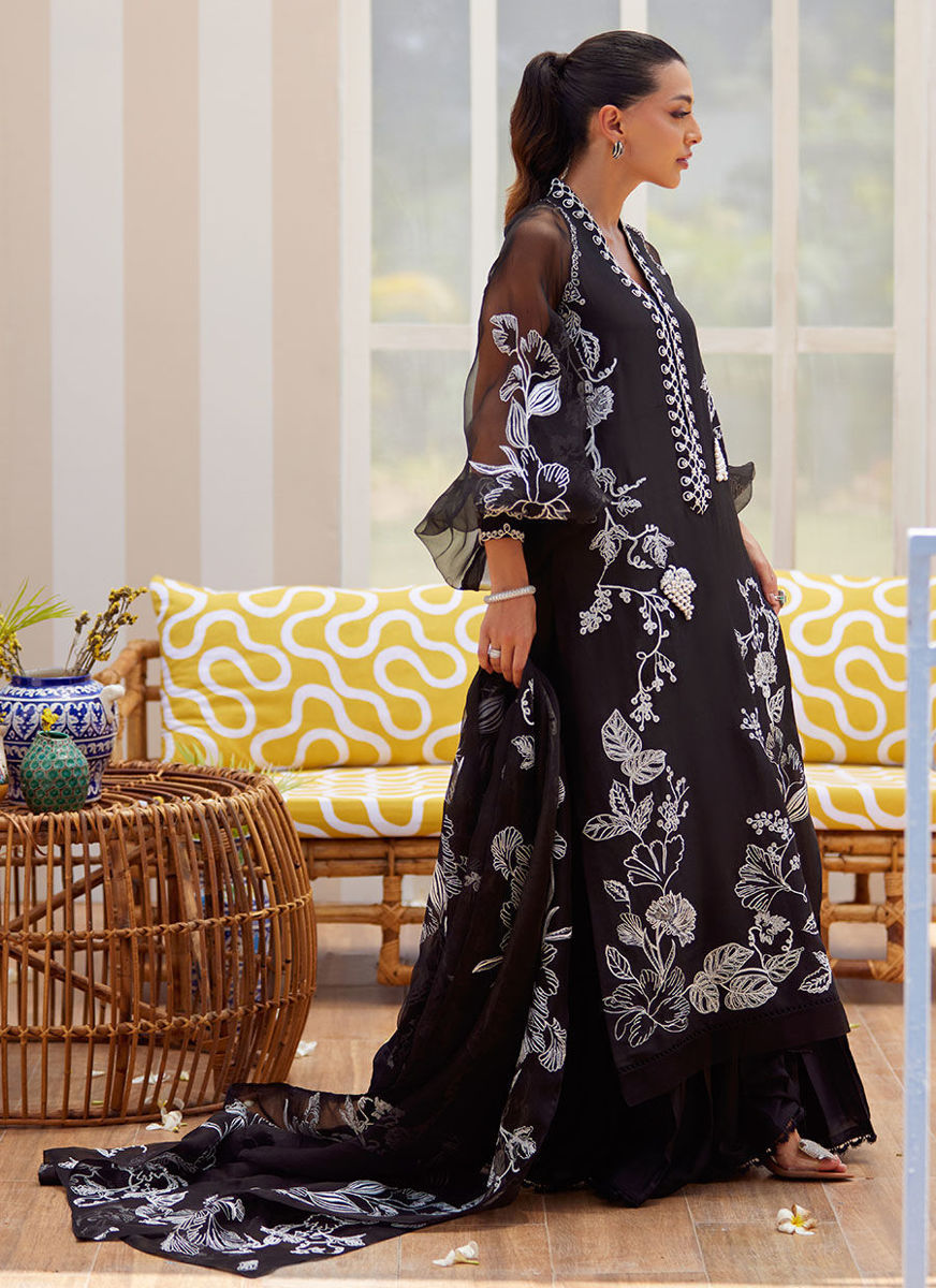 Reina Ebony Shirt And Dupatta