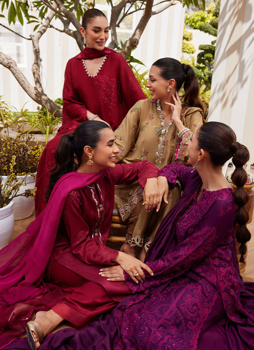 Aiko Burgundy Shirt And Dupatta