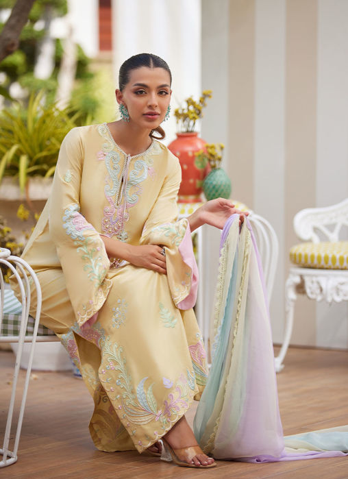 Vaya Lemon Shirt And Dupatta