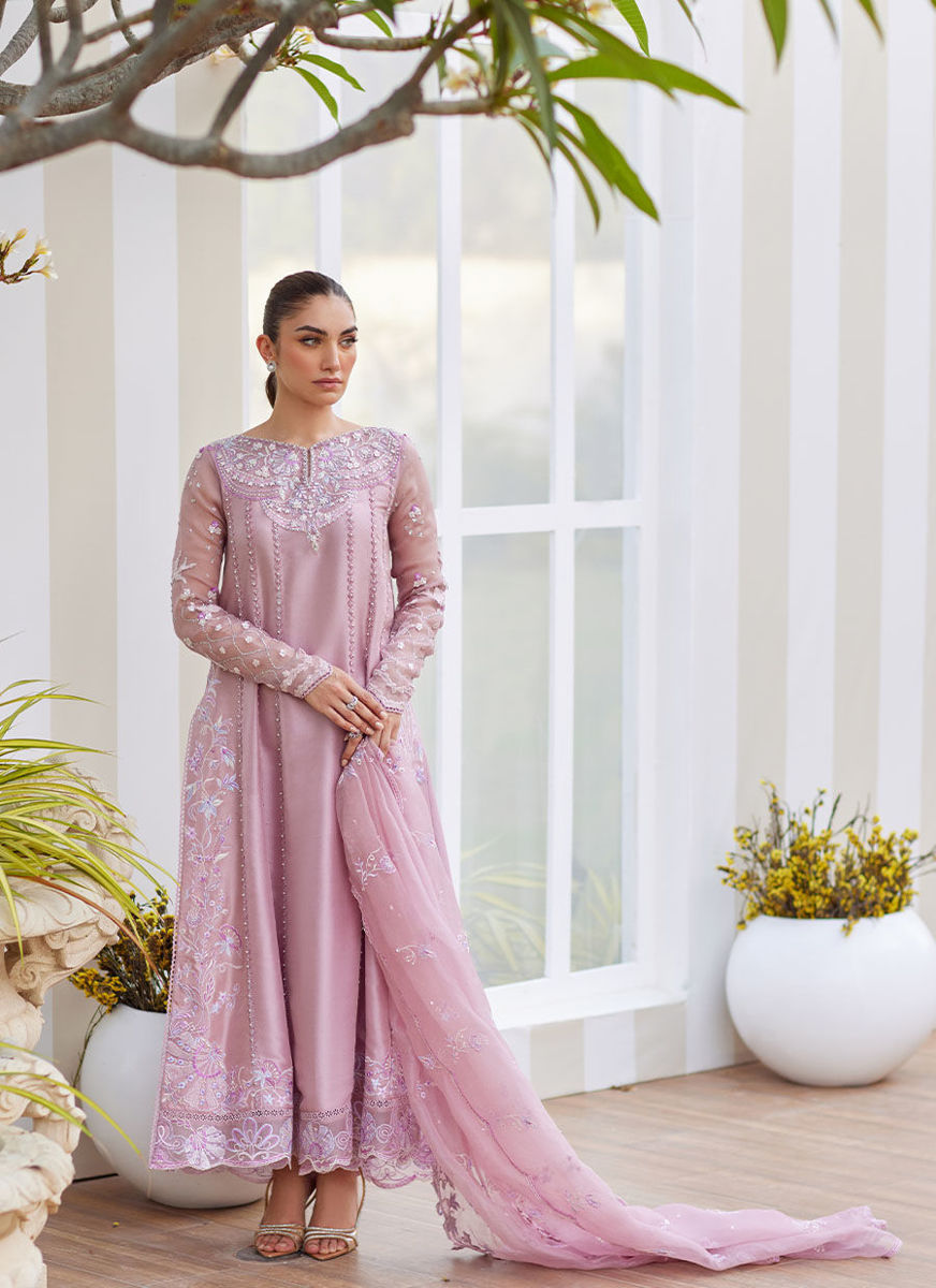 Karis Mauve Kalidaar And Dupatta