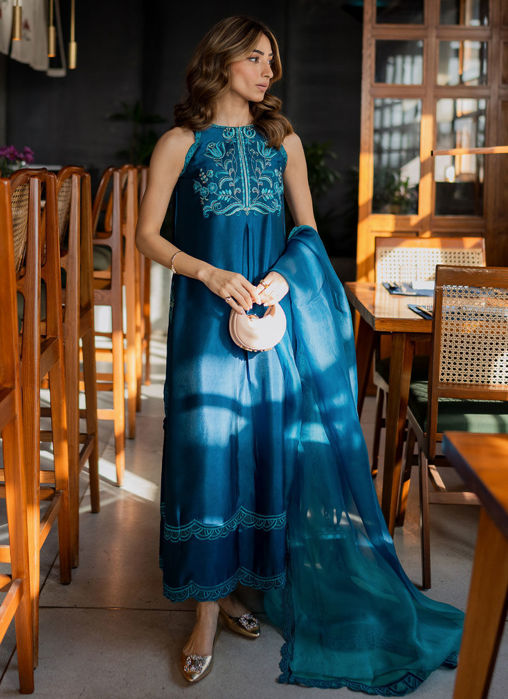 Skylar Teal Shirt And Dupatta