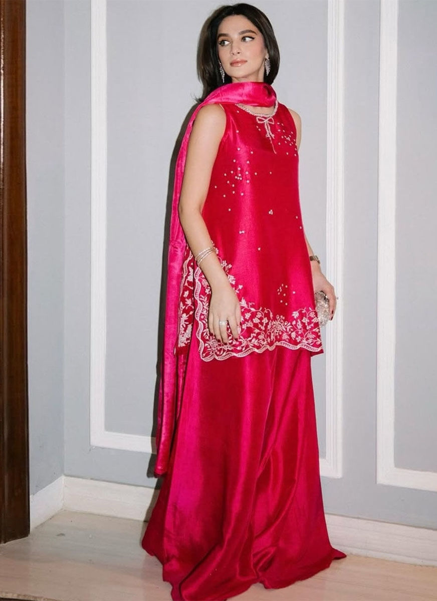 Izzy Hot Pink Shirt And Dupatta