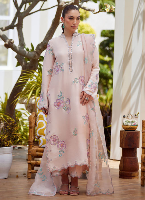 Vera Pink Shirt, Dupatta And Pants