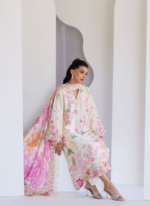 Faye Ivory Shirt And Dupatta