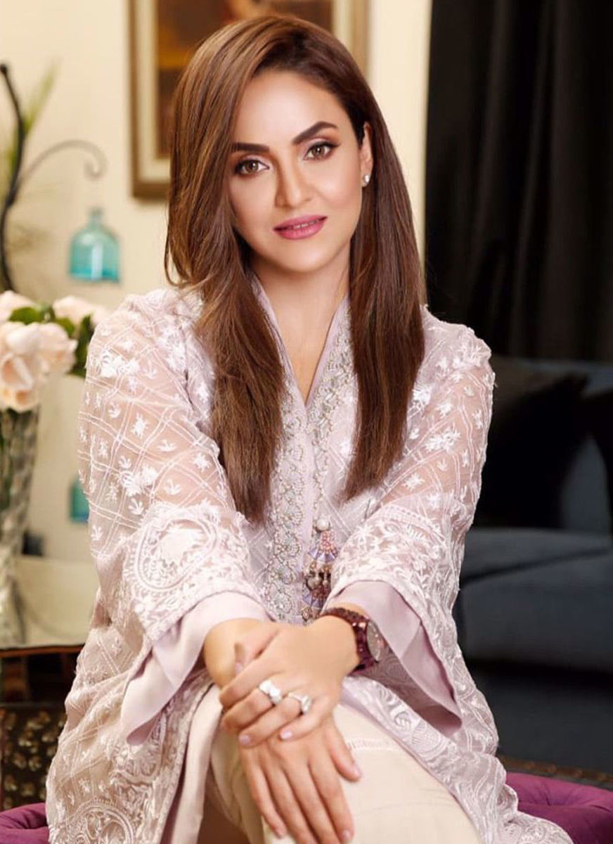 Nadia Khan in Our Pale Pink Hand Embellished Outfit