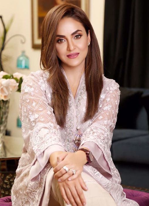 Picture of Nadia Khan in Our Pale Pink Hand Embellished Outfit