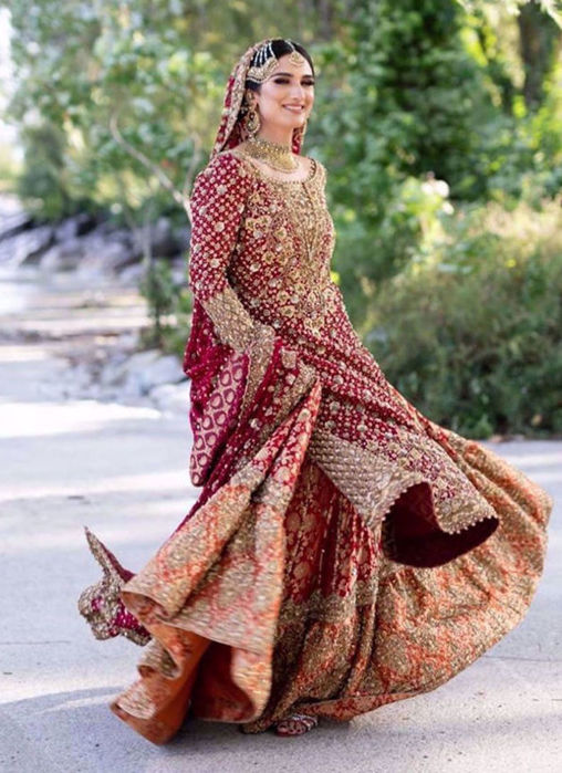 Saliha Ayub Gorgeous In A Traditional Scarlet Red Bridal