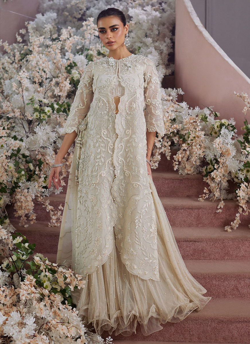 Vanika Ivory Organza Jacket