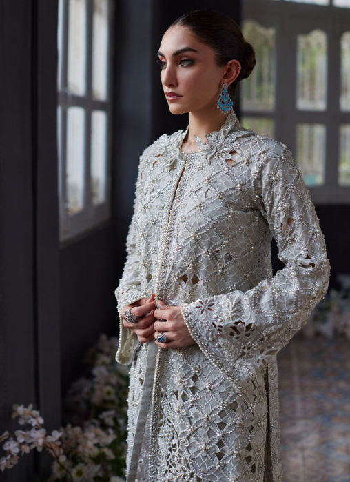 Ayvani Silver Cutwork Jacket
