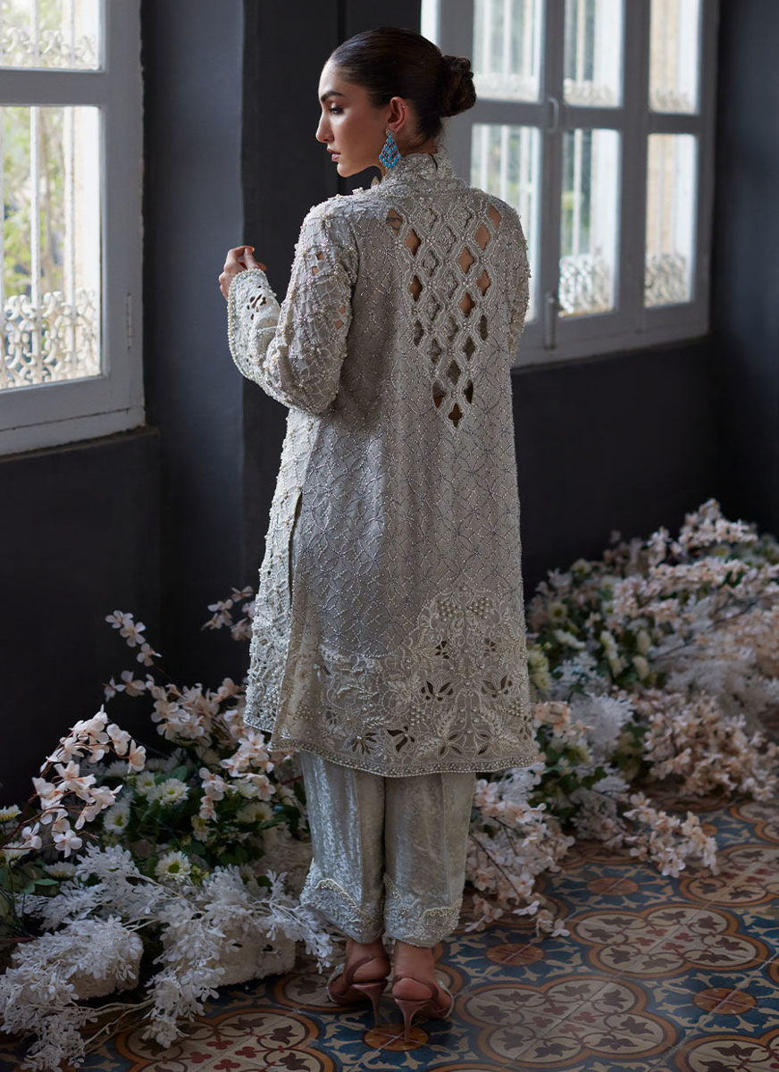 Ayvani Silver Cutwork Jacket