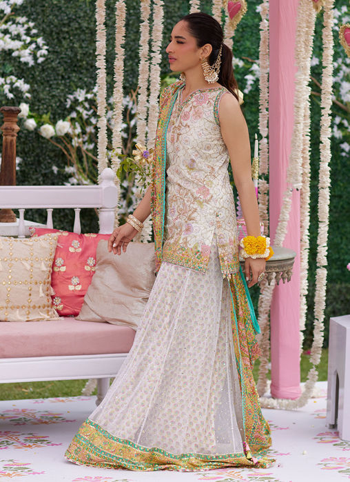 Picture of Alvira Ivory Short Shirt And Lehnga