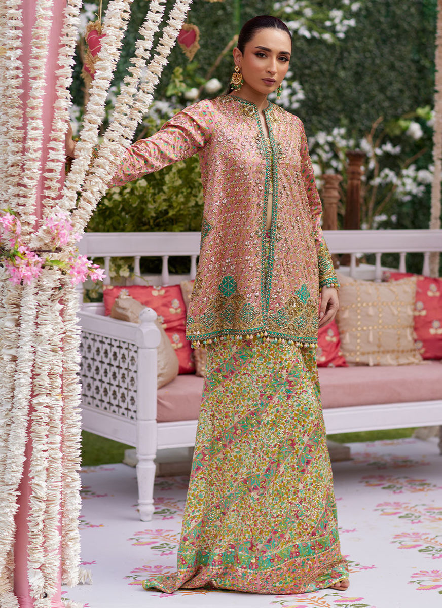 Shae Blockprinted Dhaka And Short Jacket