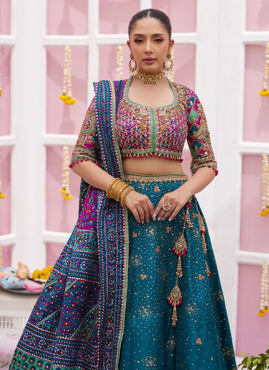 Ayelina Teal Lehnga Choli