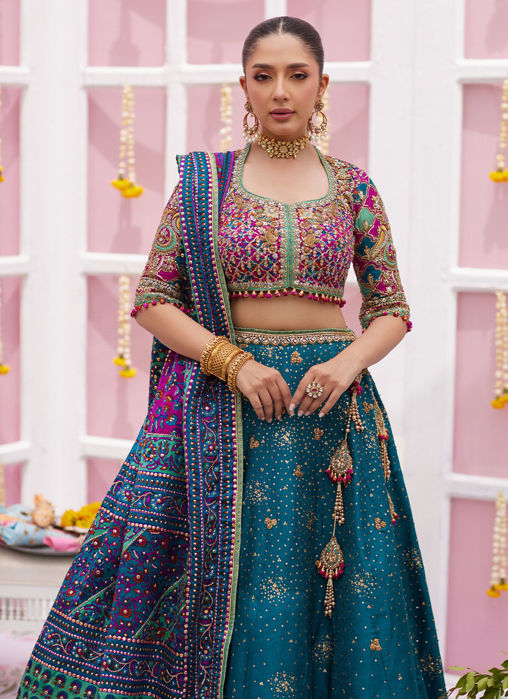 Ayelina Teal Lehnga Choli