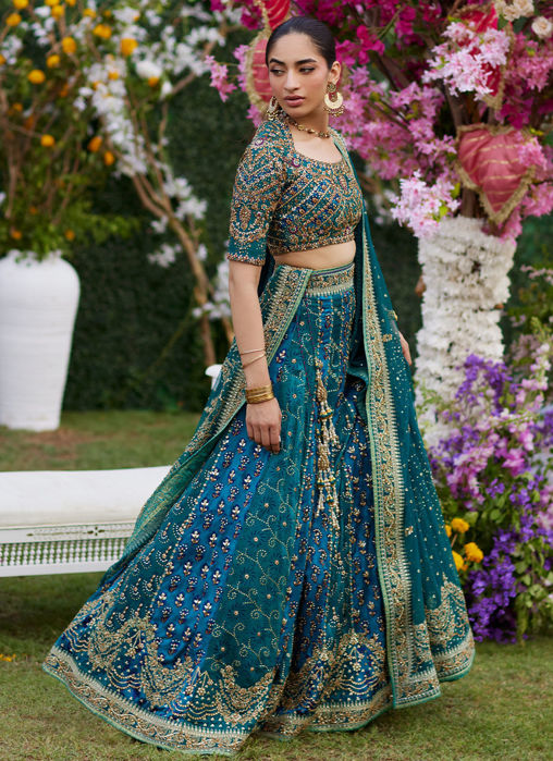 Ishana Teal Lehnga Choli