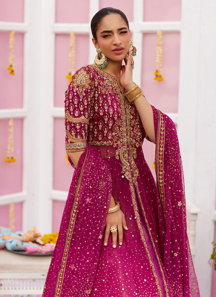 Ishana Magenta Kalidaar