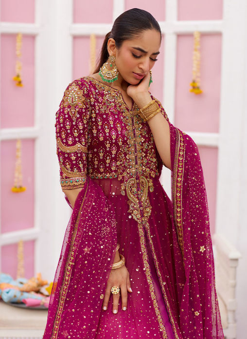 Ishana Magenta Kalidaar