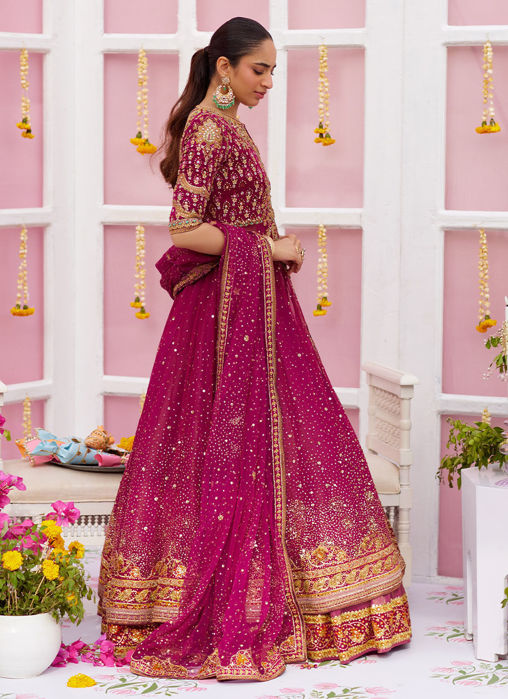 Ishana Magenta Kalidaar