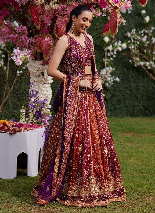 Leena Block Printed Lehnga And Jacket