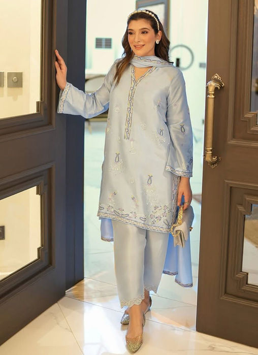 Picture of Zainab Reza In Bettie Cornflower Blue Ensemble