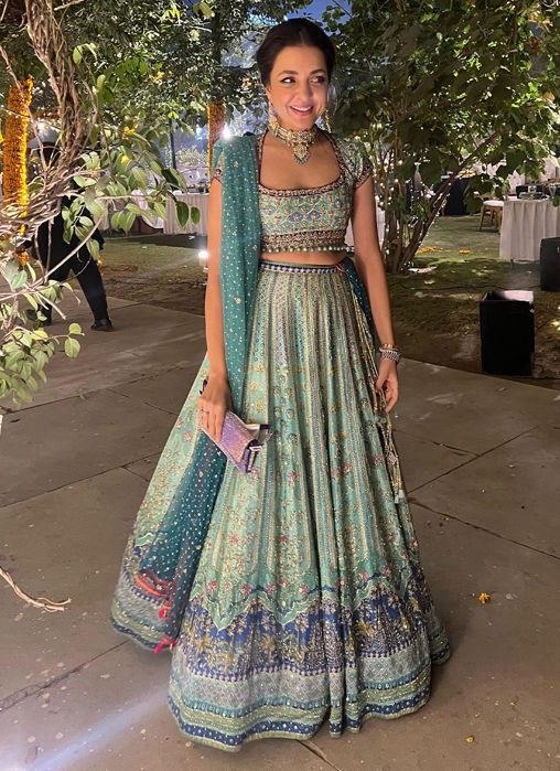 Picture of Maliha in Asel Aqua Lehenga Choli