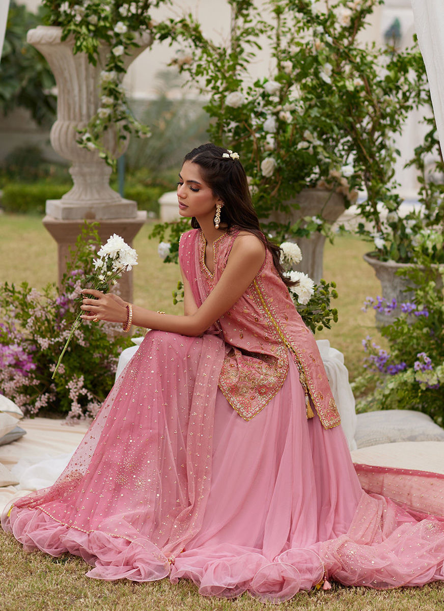 Roselin Pink Short Shirt And Dhaka