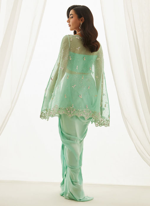 Calaya Aqua Cape, Bustier And Skirt