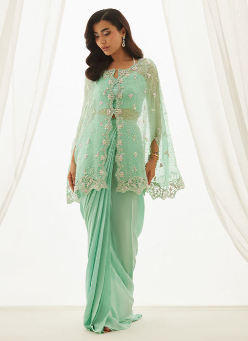 Calaya Aqua Cape, Bustier And Skirt