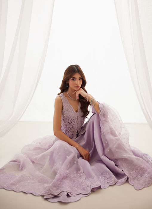 Lumi Lavender Shirt, Lehenga And Dupatta