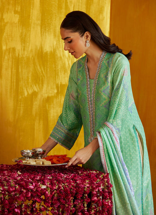 Arina Aqua Shirt And Dupatta