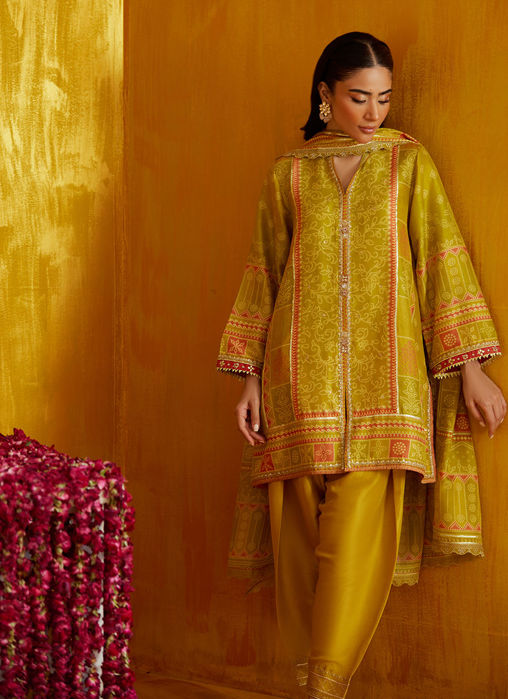 Nevada Kiwi Shirt And Dupatta