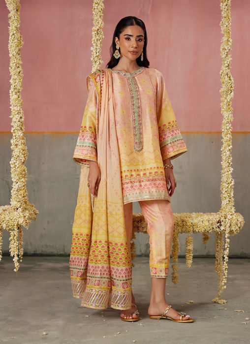 Livvy Ombre Shirt And Dupatta