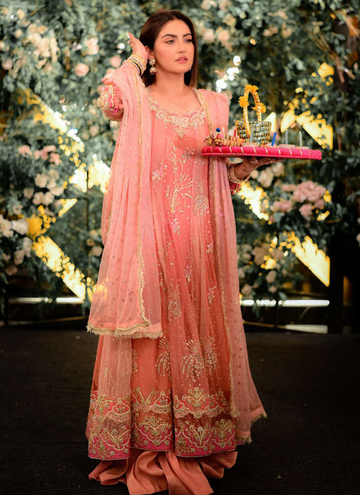 Hiba Qadir in Ivyana Pink Kalidaar