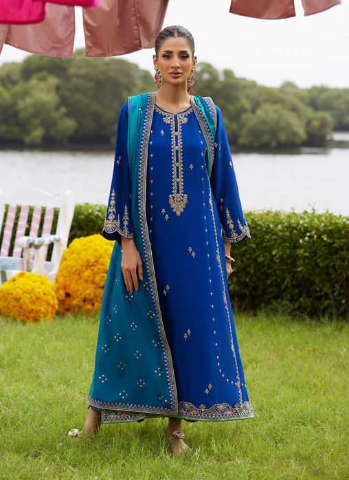 Opal Blue Shirt And Dupatta