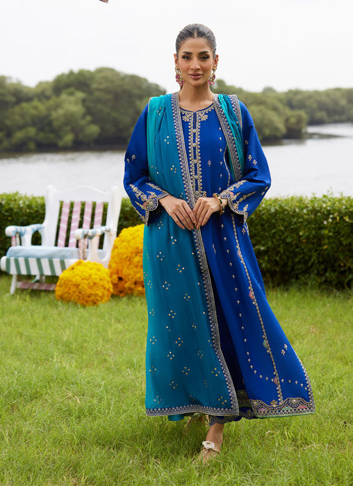 Opal Blue Shirt And Dupatta