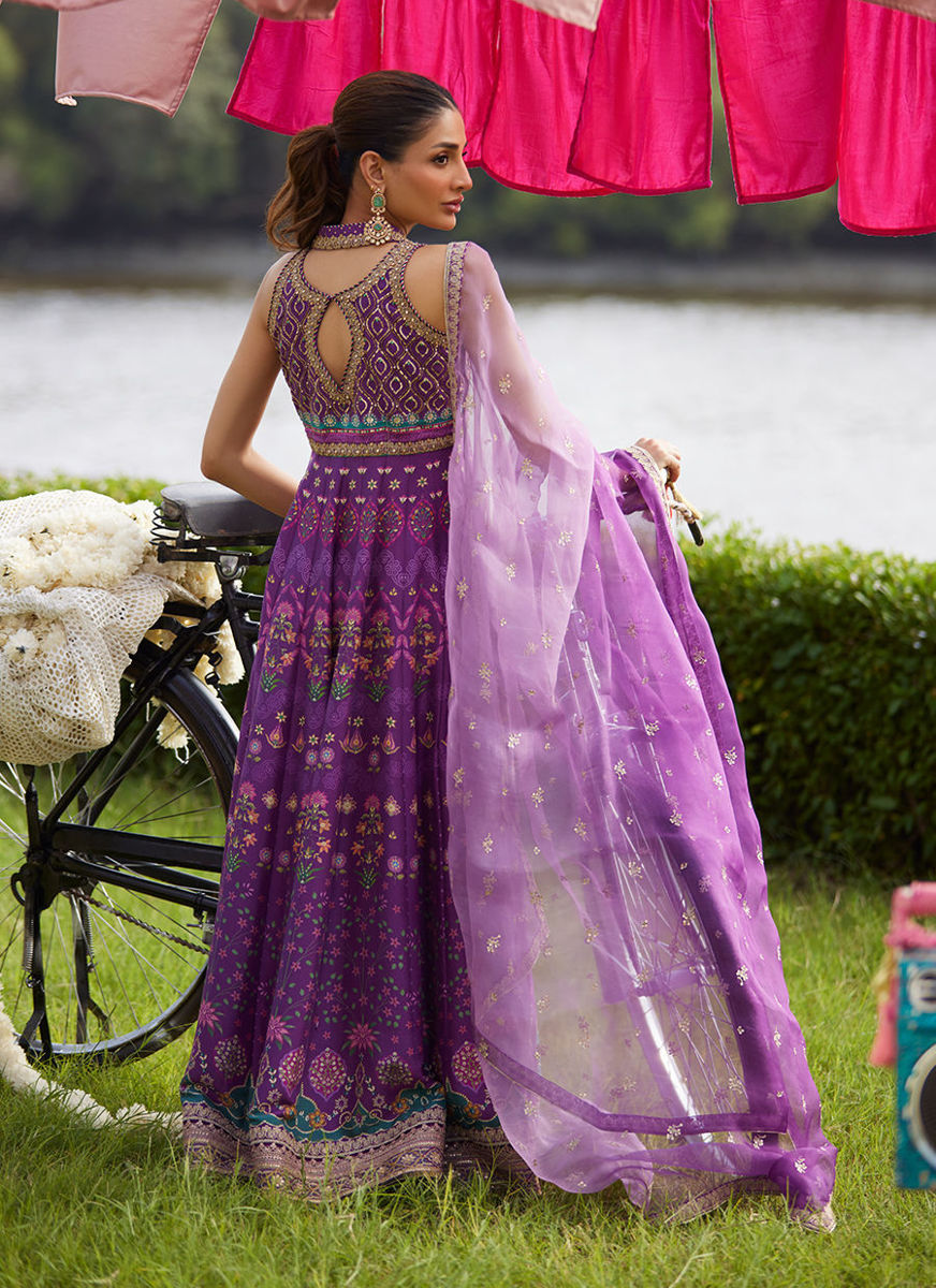 Aurora Aubergine Kalidaar And Dupatta