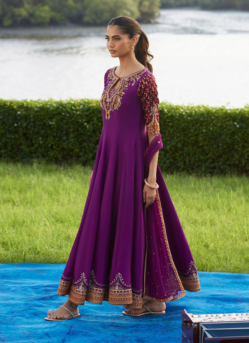 Pehil Purple And Dupatta Kalidaar