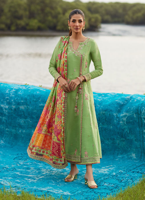 Elysian Sage Shirt And Dupatta