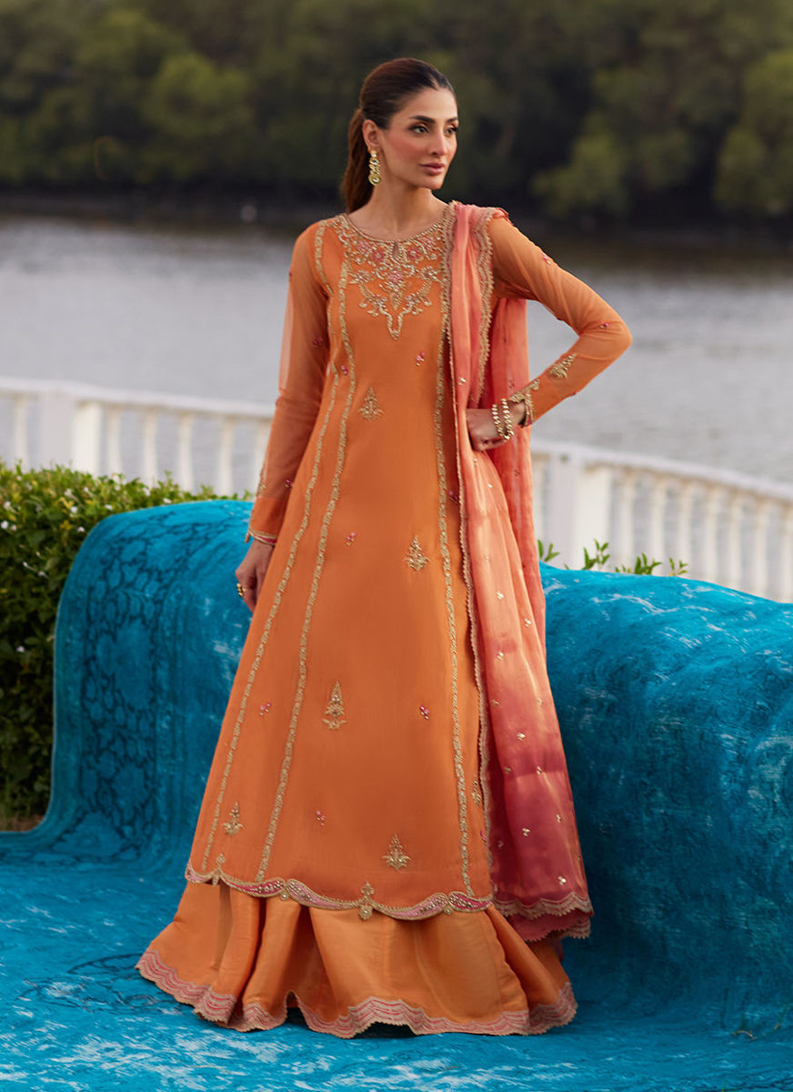 Anarkali Apricot Kalidaar And Dupatta