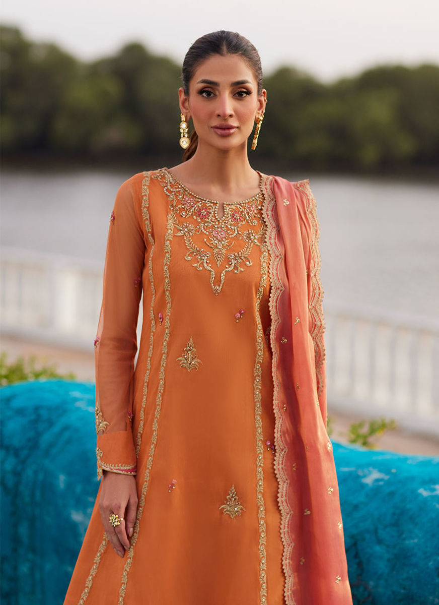 Anarkali Apricot Kalidaar And Dupatta