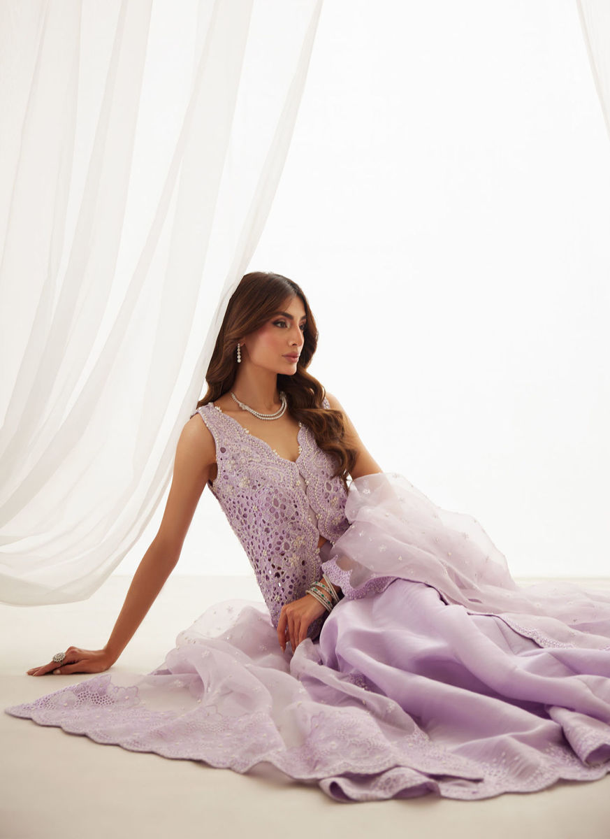 Lumi Lavender Shirt, Lehenga And Dupatta