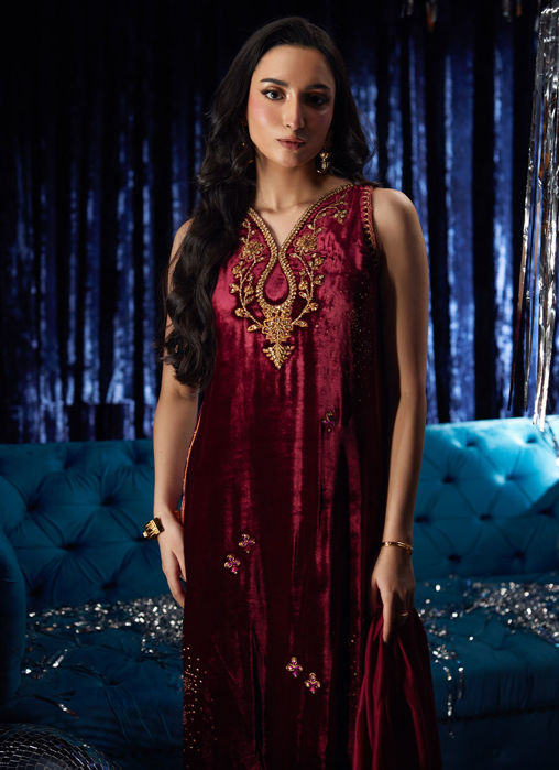 Arden Garnet Shirt And Dupatta