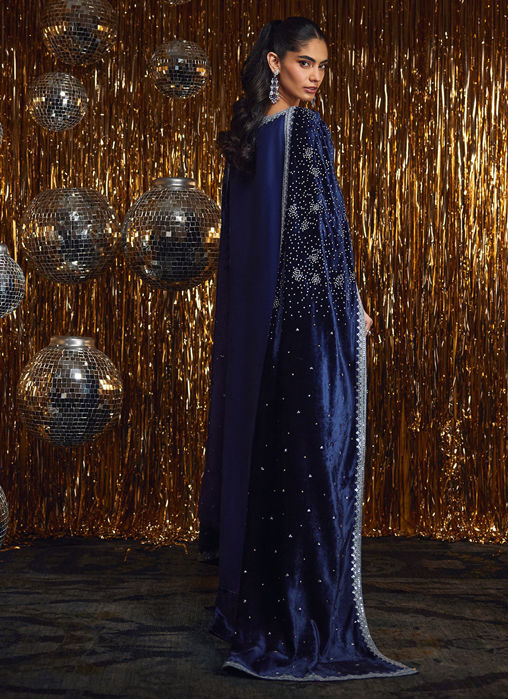 Elyra Silk Shirt And Pre-Draped Dupatta