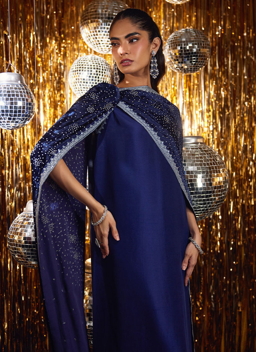 Elyra Silk Shirt And Pre-Draped Dupatta