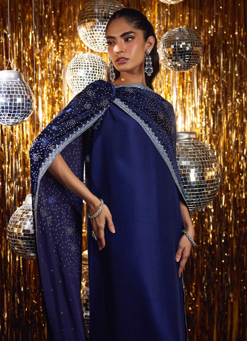 Elyra Silk Shirt And Pre-Draped Dupatta