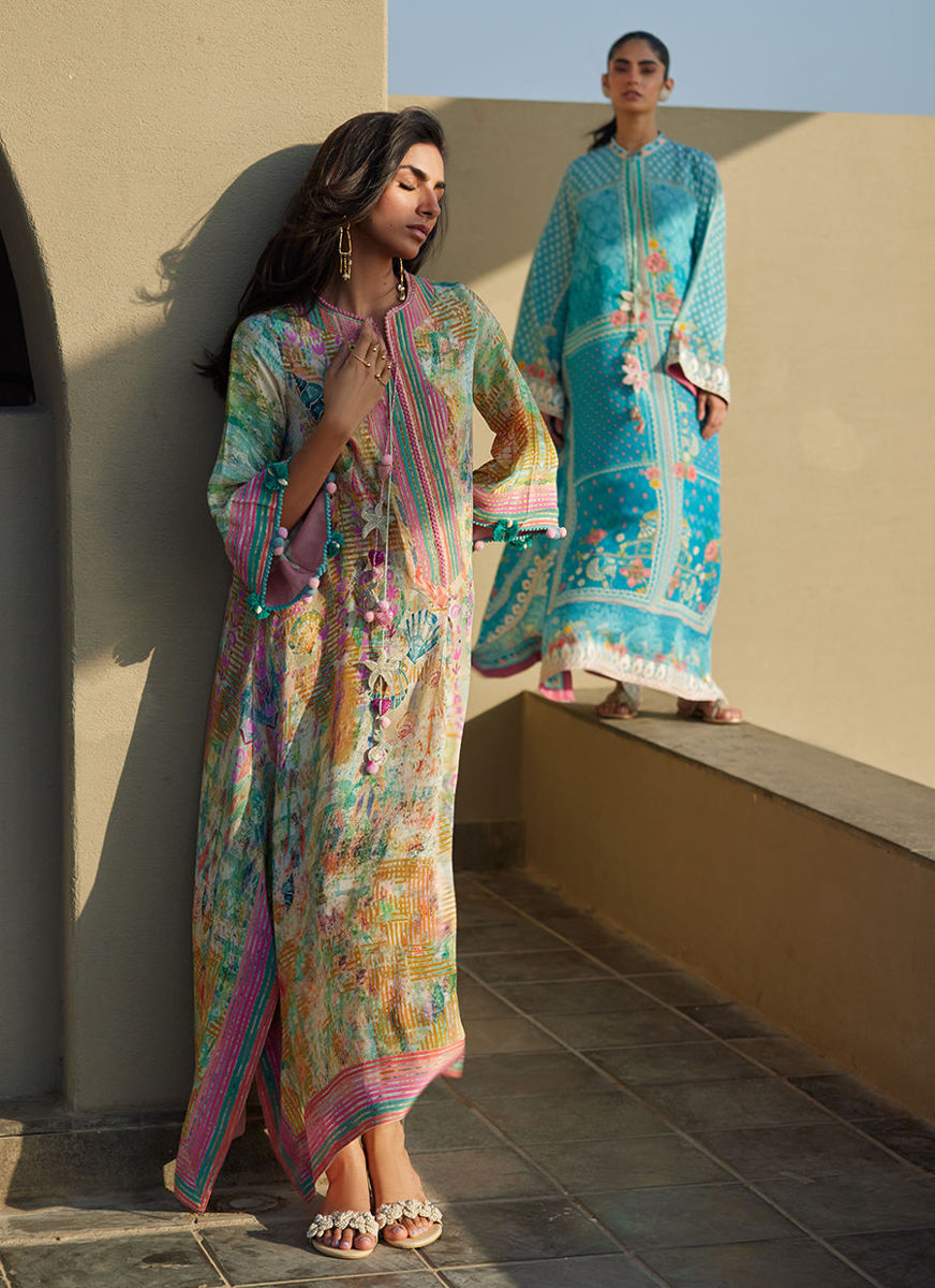 Riviera Rose Crepe Kaftan