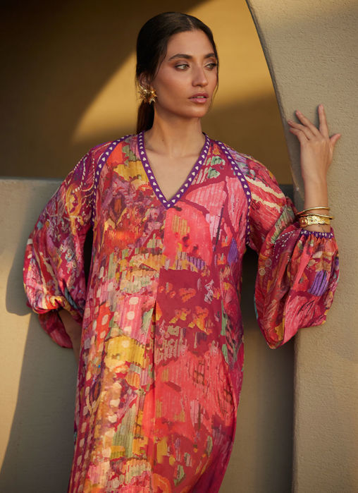 Mischa Magenta Crepe Kaftan