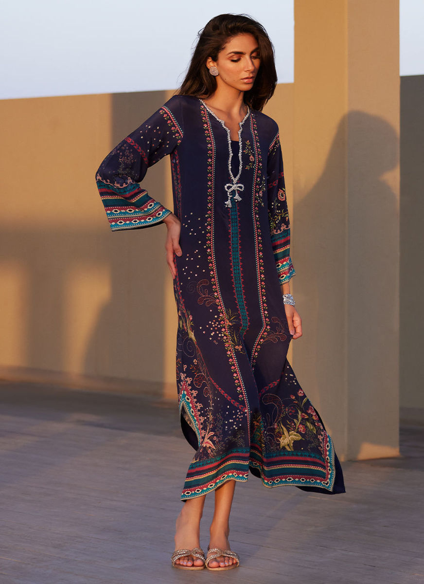 Zahara Midnight Crepe Kaftan