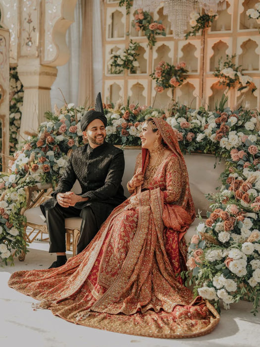 Hadiqa in dreamy Farah Talib Aziz bridal ensemble